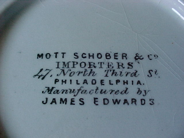 Gothic cup and saucer mark with importers' detail 