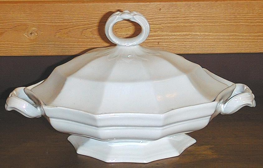 Curved Gothic Shape Vegetable Tureen 13 inches handle to handle  James Edwards