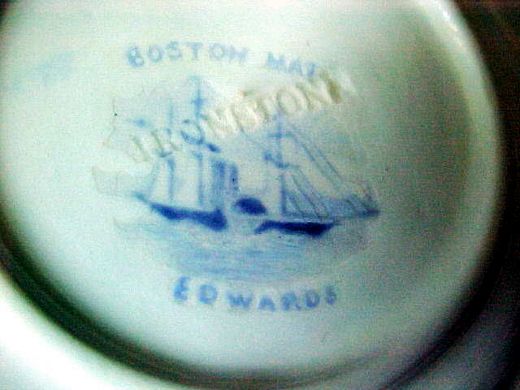 4¾" light blue Boston Mails toddy plate mark