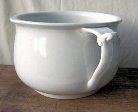 LATE PLAIN Shape chamber pot  8 inches across the rim and 5½ inches high. James Edwards and Son