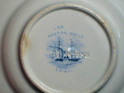 BOSTON MAILS Gentlemen's Cabin Cup Plate 3⅝" MARK