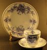 Purple Vine Pattern cup saucer and 6½"  dia plate James Edwards