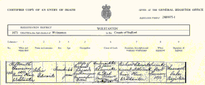 Eliza Edwards Death Certificate