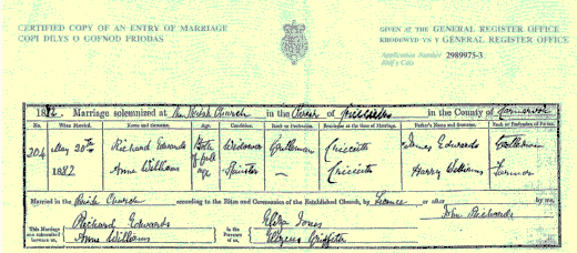 Richar Edwards 2nd Marriage Certificate