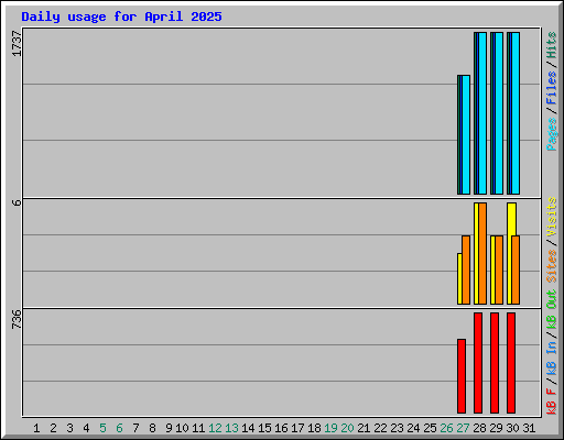 Daily usage for April 2025