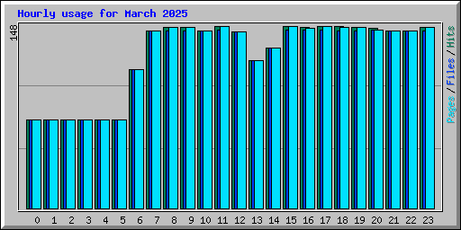 Hourly usage for March 2025